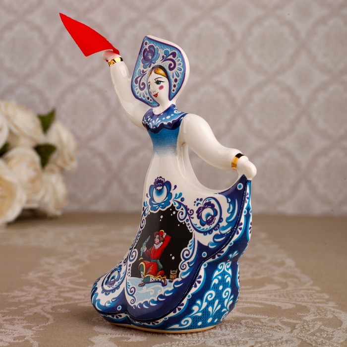 

Сувенир кукла "Гжель", 11,5 см, керамика