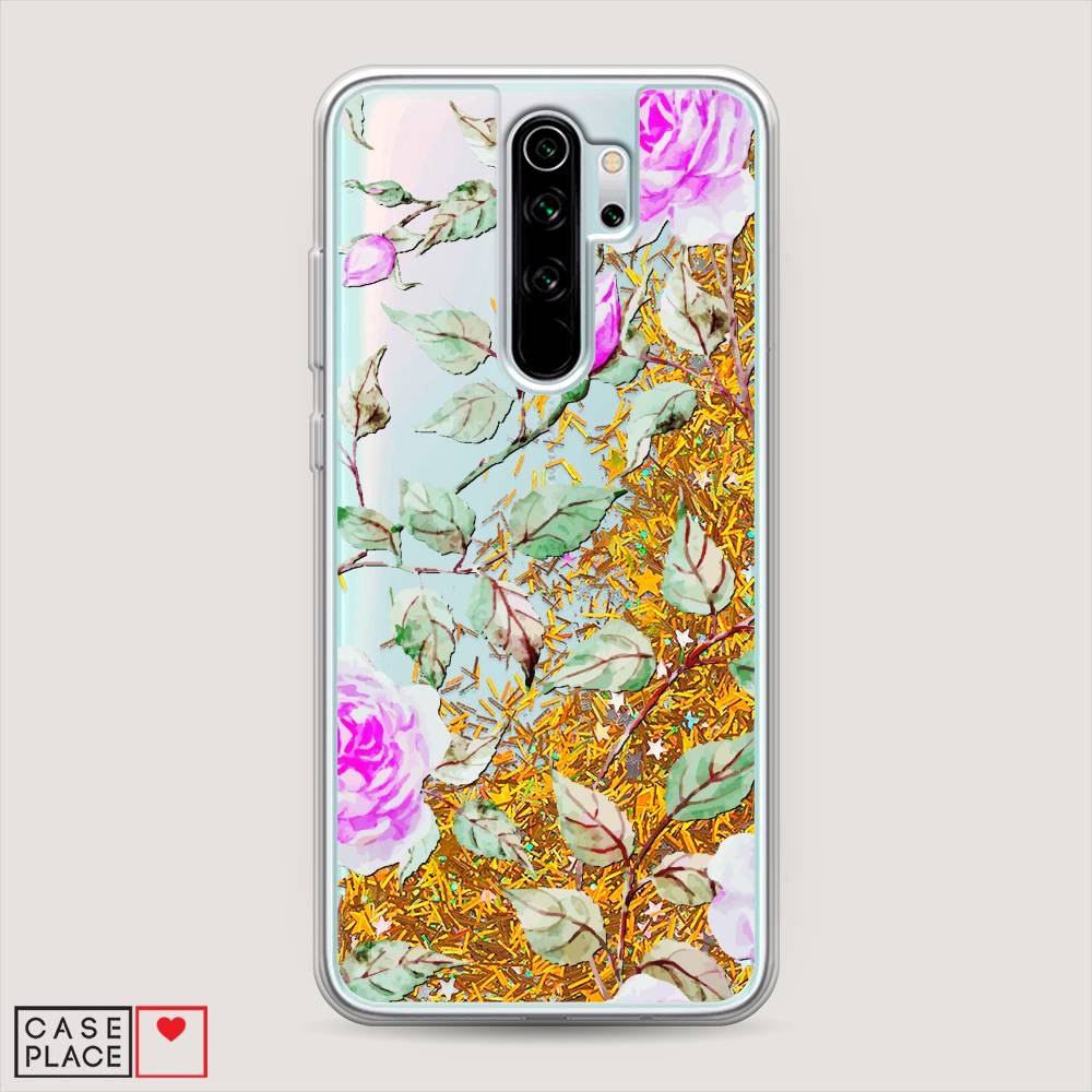 фото Жидкий чехол с блестками "цветочная фантазия 7" на xiaomi redmi note 8 pro awog
