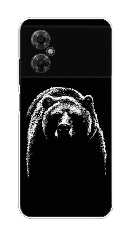 

Чехол на Xiaomi Poco M4 5G "Медведь в ночи", Белый;черный, 316550-1