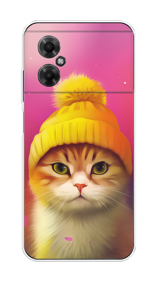 

Чехол на Xiaomi Poco M4 5G "Котик в шапочке", Розовый;желтый;бежевый, 316550-1