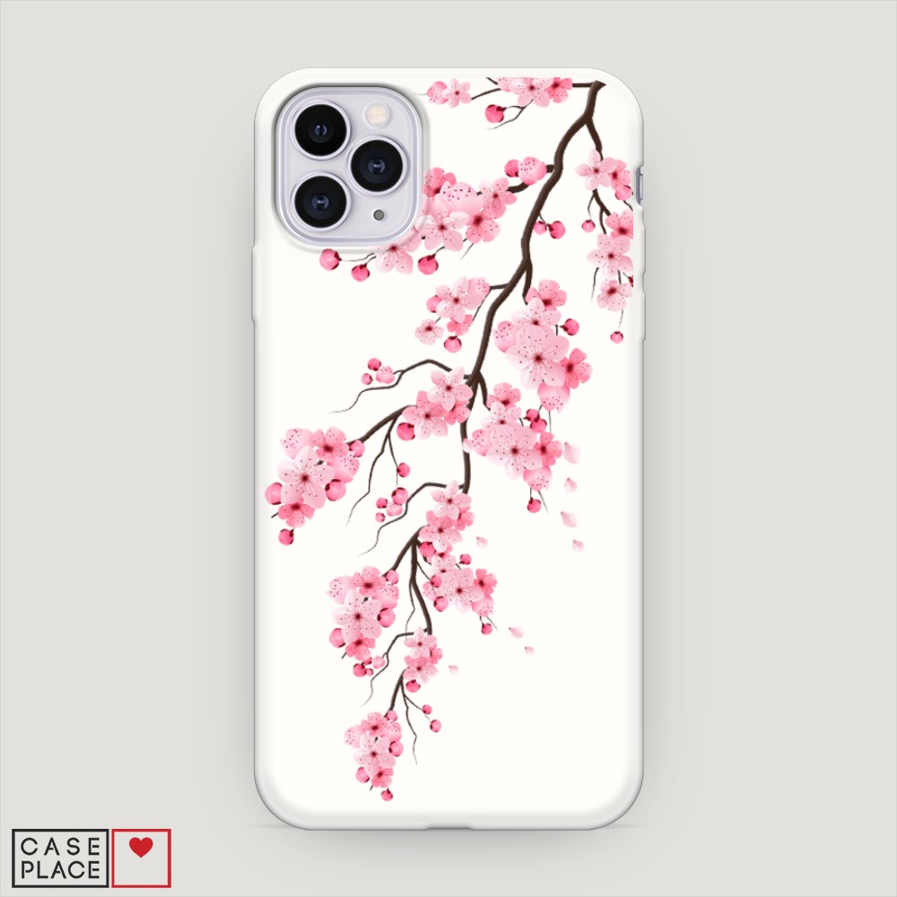 

Матовый силиконовый чехол "Розовая сакура" на Apple iPhone 11 Pro, 12357-1