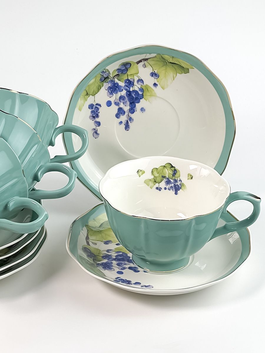 

Чайный набор Lenardi LD133-56 Ягодное поле 12 пр., Голубой, LD133-56