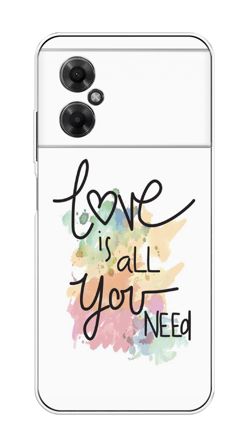 

Чехол на Xiaomi Poco M4 5G "Love is all you need", Белый;черный;зеленый, 316550-1