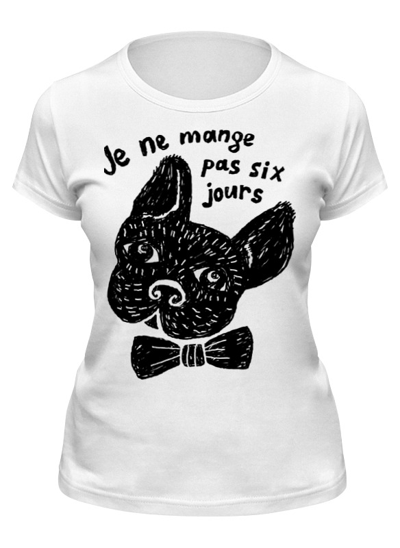 

Футболка женская Printio Французский бульдог белая L, Белый, Французский бульдог