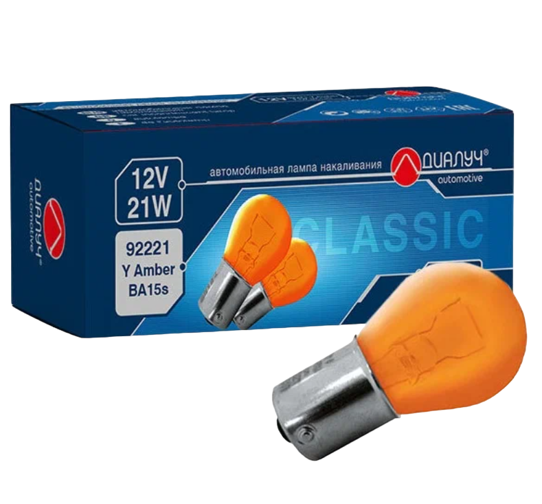 

Лампа 12v ba15s py21w желтая