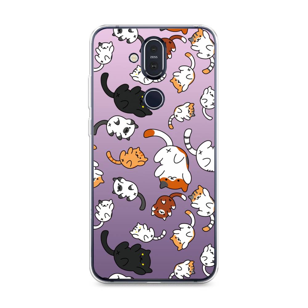 

Чехол Awog на Nokia 8.1 / Нокиа 8.1 "Котопад", Фиолетовый;белый, 122250-7