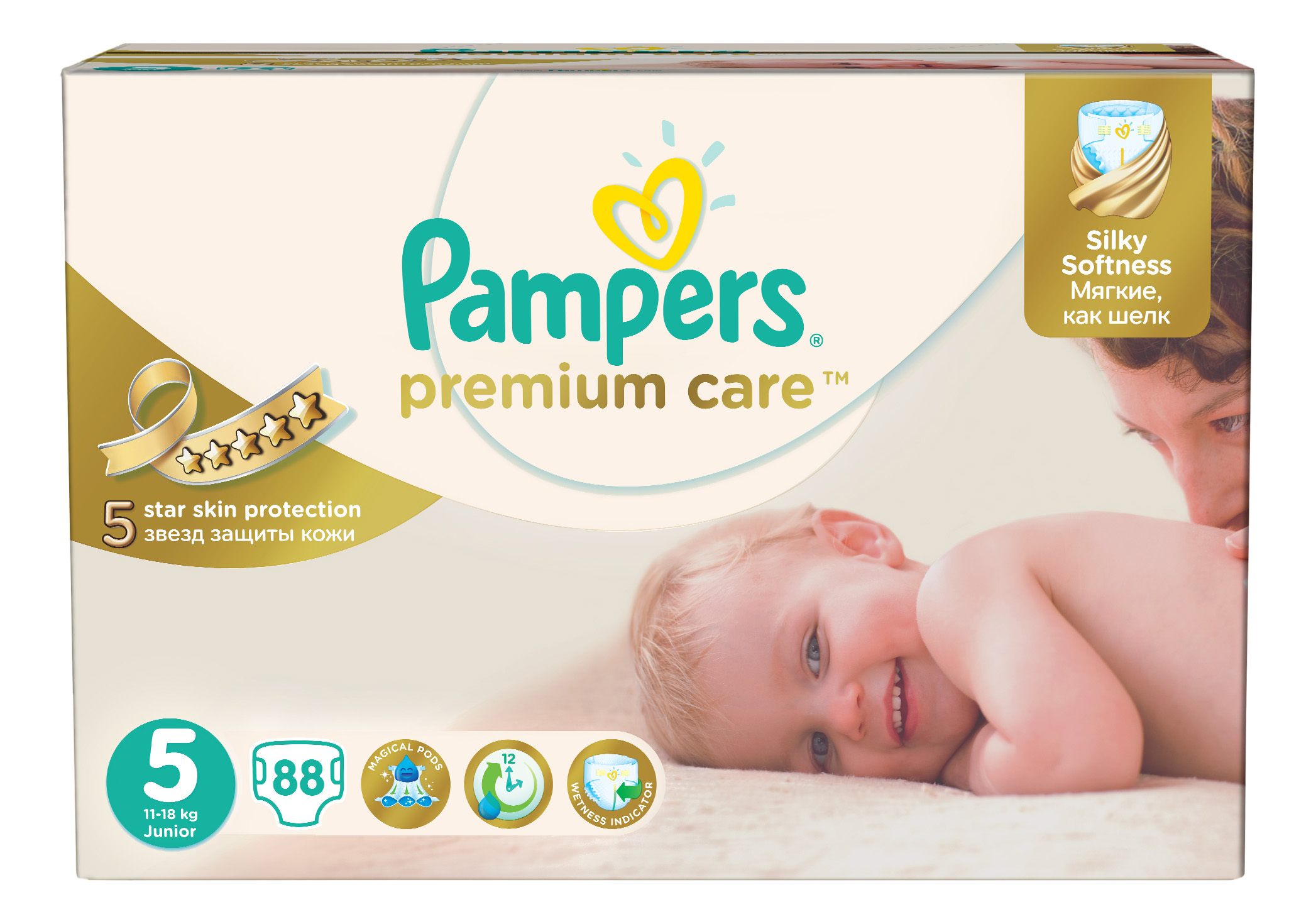 

Подгузники Pampers Premium Care 5 (11-18 кг), 88 шт.