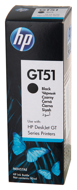 

Чернила для струйного принтера HP GT51 (M0H57AE) черные, оригинал, Черный, GT51 (M0H57AE)