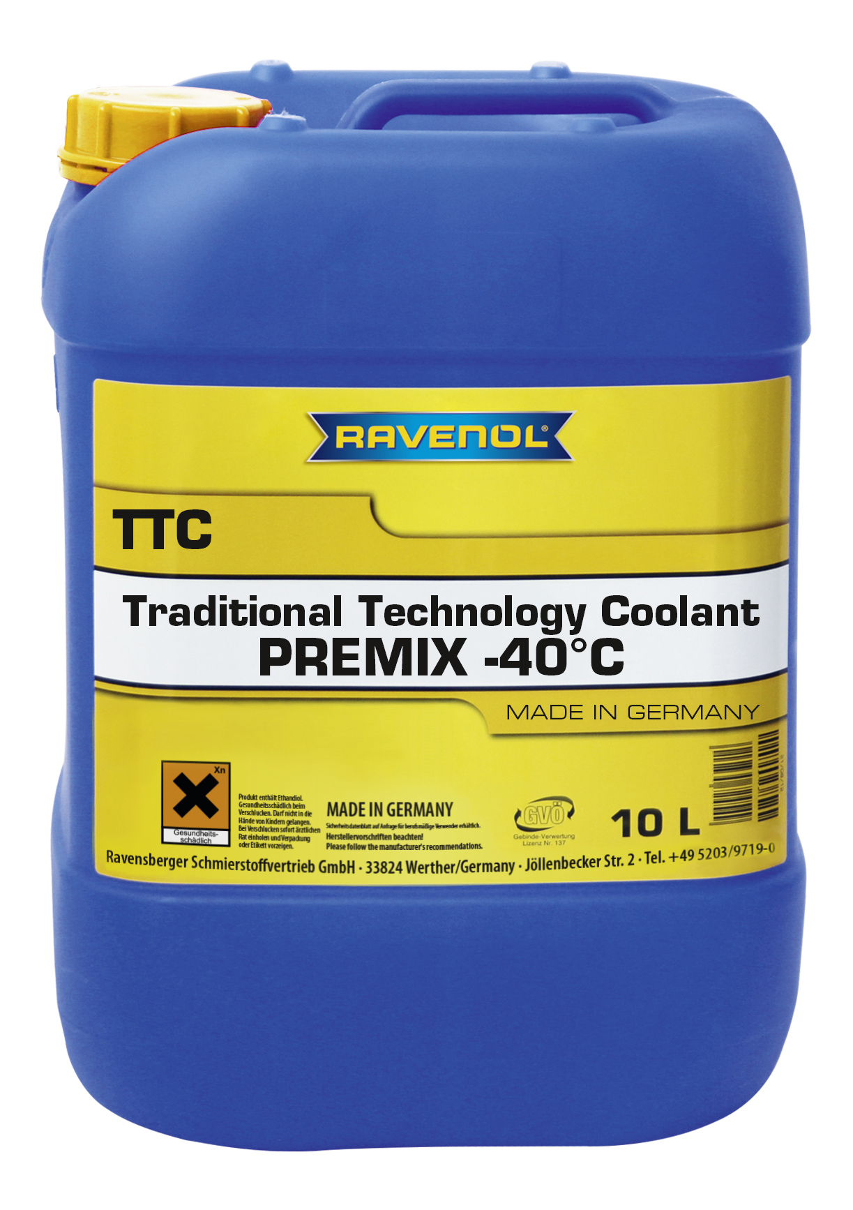 фото Антифриз ravenol g12+ желто-зеленый 10л