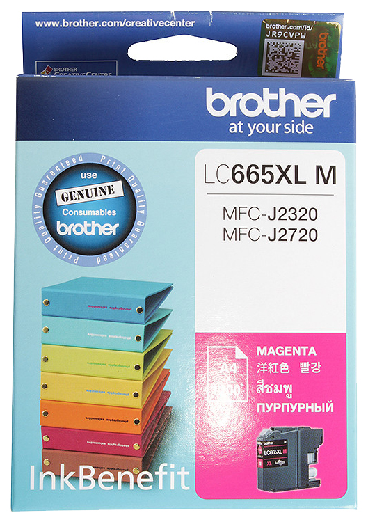 фото Картридж для струйного принтера brother lc-665xl-m, пурпурный, оригинал
