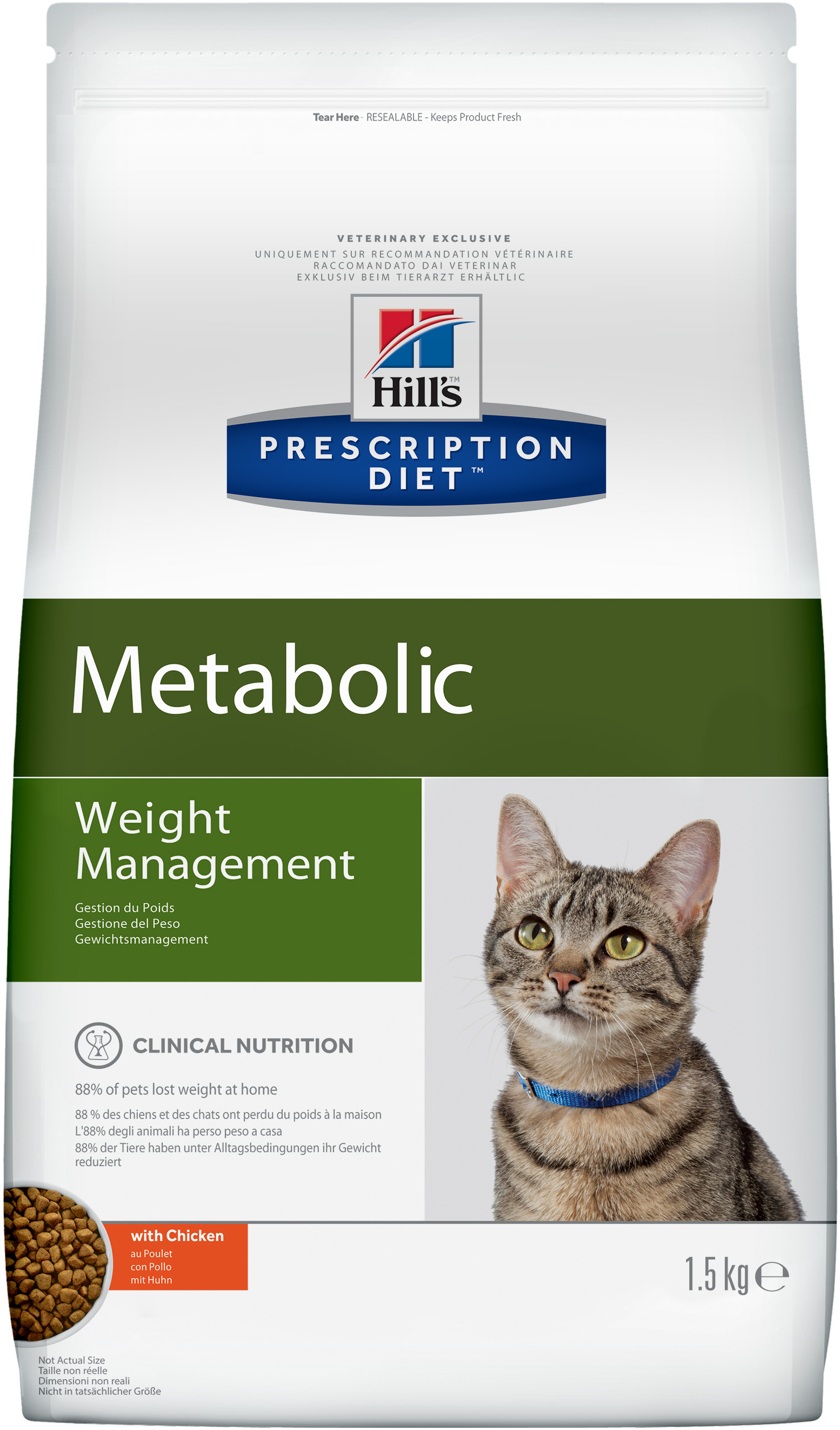 фото Сухой корм для кошек hill's prescription diet metabolic, диетический, курица, 1,5кг