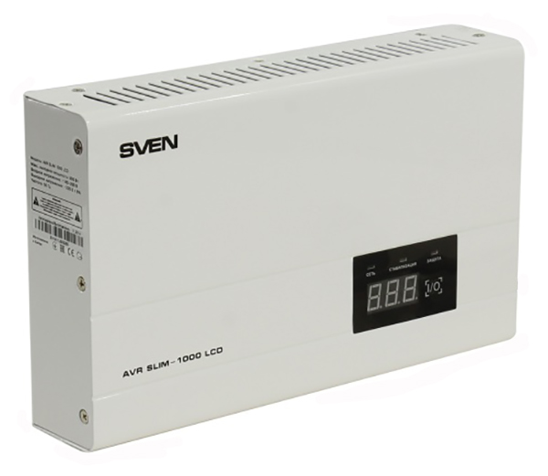 Однофазный стабилизатор SVEN AVR SLIM-1000 LCD
