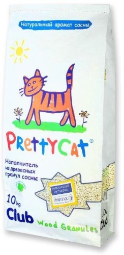 фото Впитывающий наполнитель prettycat wood granules древесный, 10 кг