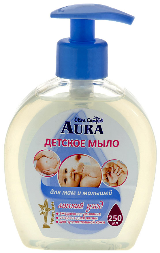 Мыло детское Aura Ultra Comfort Мягкий уход 250 мл крем мыло детское ecolatier baby мягкий уход 0 250 мл