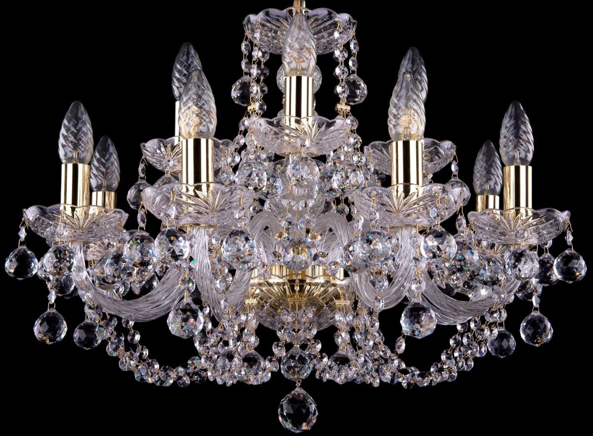 

Люстра подвесная Bohemia Ivele Crystal 1406/8+4/195/G/Balls, 1406/8+4/195/G/Balls