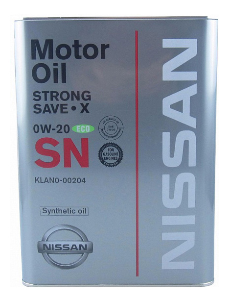 Моторное масло Nissan SN Strong Save X 0W20 4 л