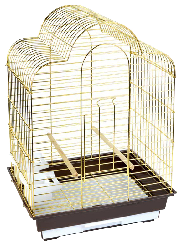 

Клетка для птиц Triol 6113G, 46,5х36х65 см, золотая решетка/коричневый поддон, 6113G