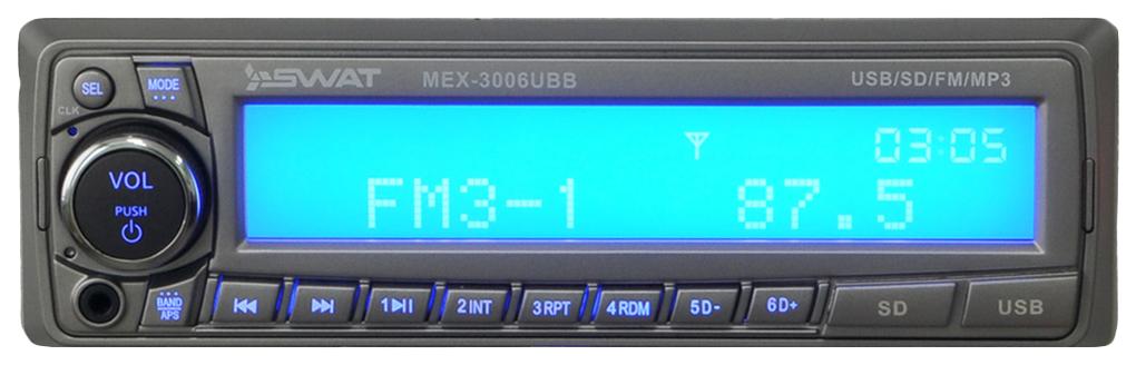 

Автомобильная магнитола SWAT MEX-3006UBB 4x50Вт, mEX-3006UBB