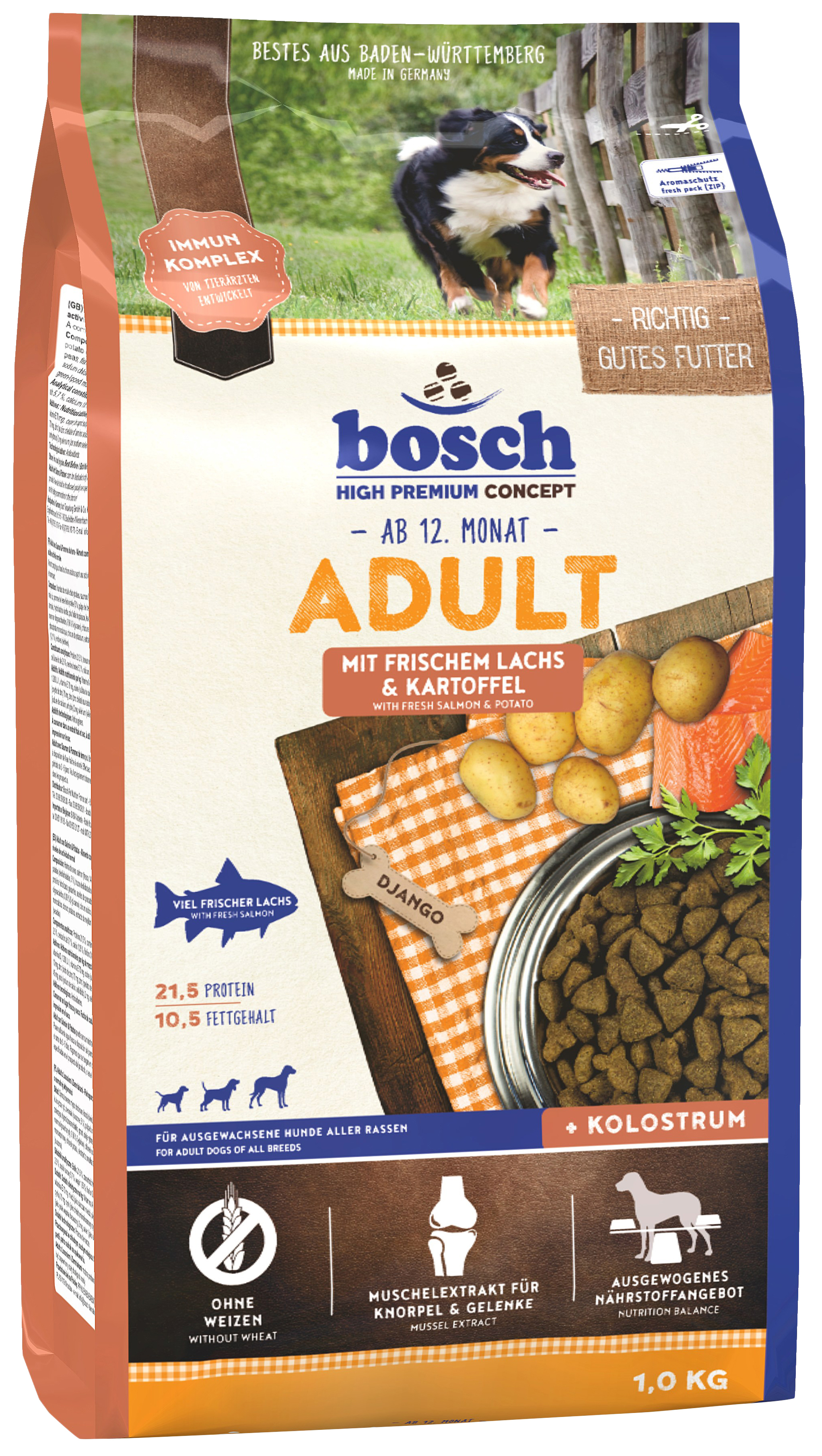 Сухой корм для собак Bosch Adult, лосось и картофель, 1кг