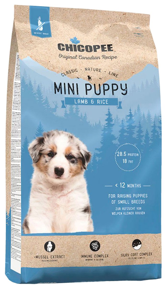 фото Сухой корм для щенков chicopee classic nature line mini puppy lamb&rice, ягненок, рис, 2кг