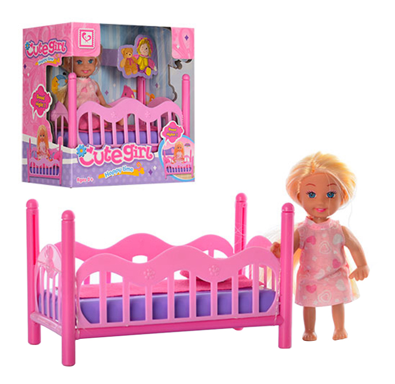 фото Игровой набор cute girl кукла с кроваткой 11 5 см gratwest д78534