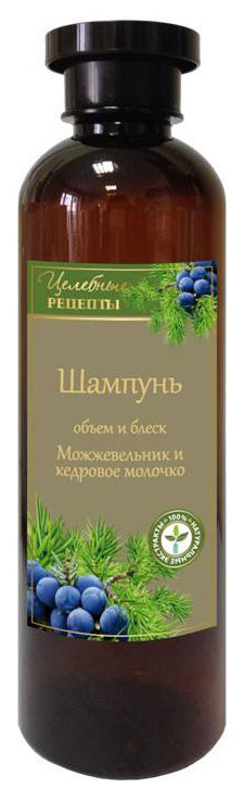 Шампунь Целебные рецепты объем и блеск Можжевельник и кедровое молочко 400 мл