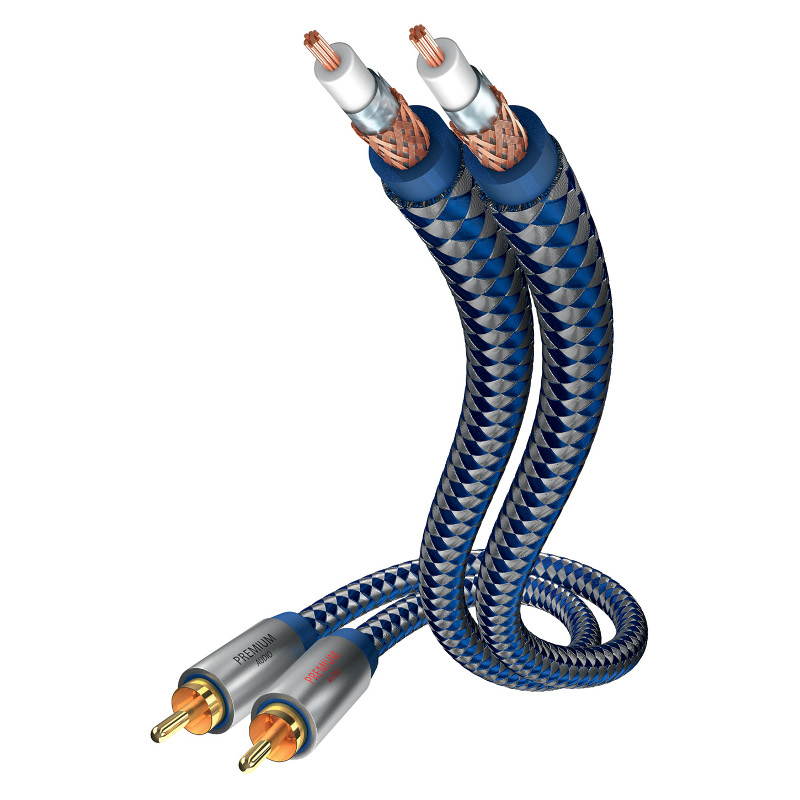 фото Кабель in-akustik premium audio cable 2rca - 2rca, 0,75м blue