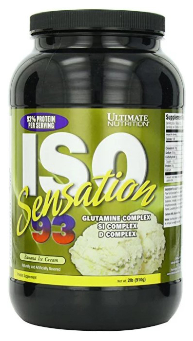 фото Протеин ultimate nutrition iso sensation 93, 910 г, banana ice-cream