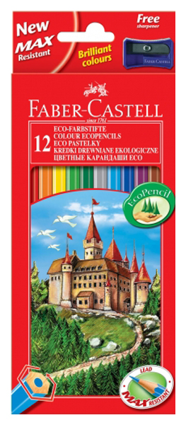 фото Цветные карандаши faber castell eco замок с точилкой 120112 12 цветов faber-castell