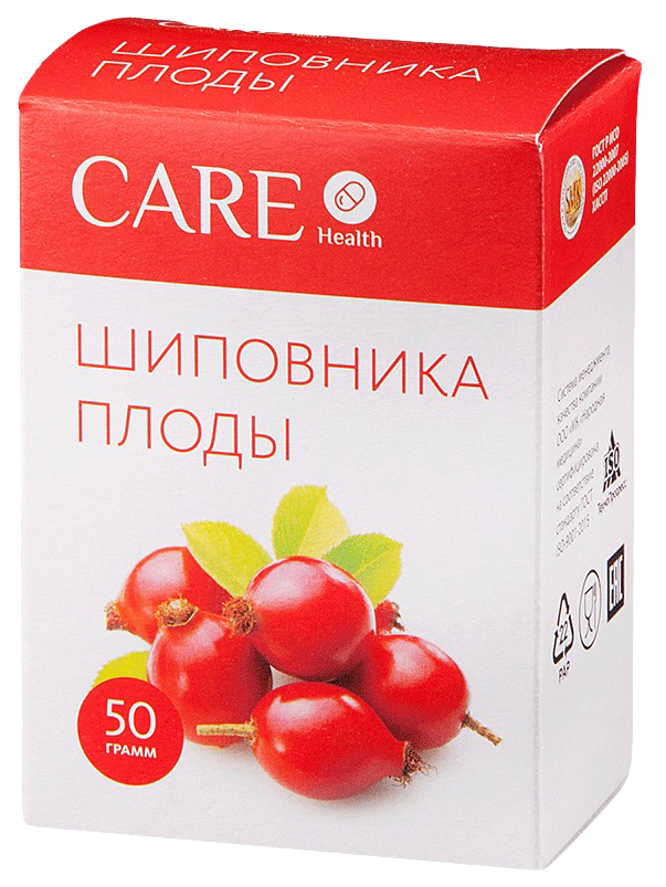 

Шиповник плоды Care Health коробка 50 г, Шиповник
