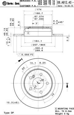 фото Тормозной диск brembo 08a61241