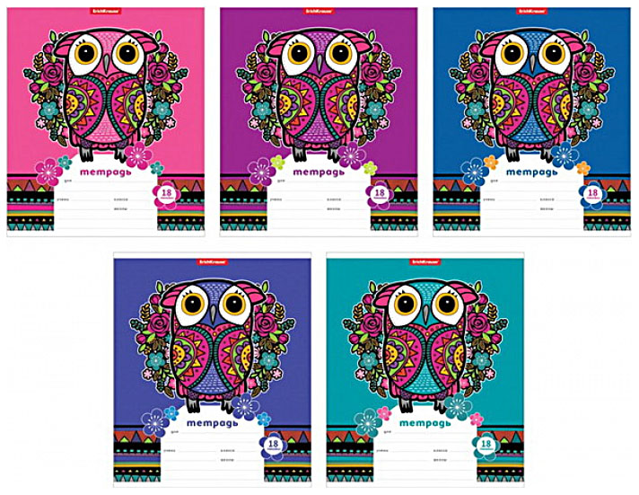 

Тетрадь ученическая 18л Линейка. Folk Owl, 18 листов