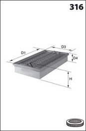 

Фильтр воздушный MECAFILTER ELP3328