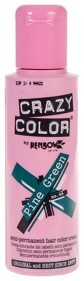 Краска для волос Crazy Color Renbow Extreme 46 Pine Green 100 мл краска для волос crazy color renbow extreme 43 фиолетовый 100 мл