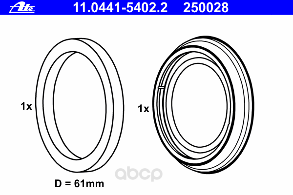 фото Ремкомпдект диска ate для bmw e36 1.8-2.5 1992, e46 1.8-2.5 1998 без поршня 11044154022