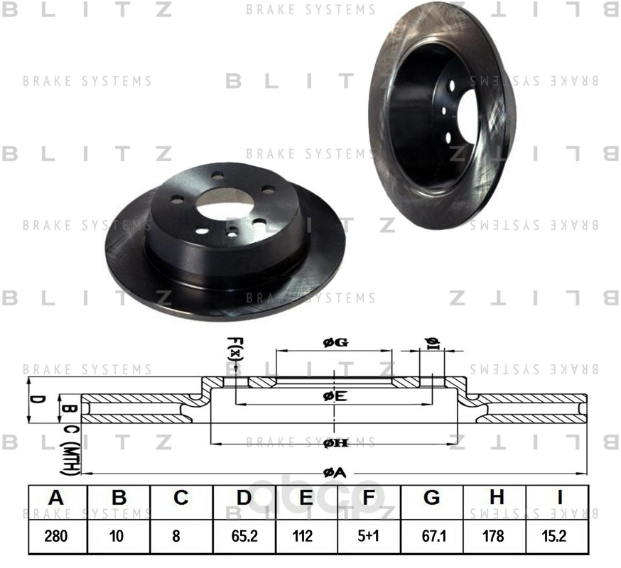 фото Тормозной диск blitz bs0365 задний