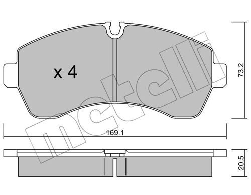 

Тормозные колодки METELLI дисковые 2206730