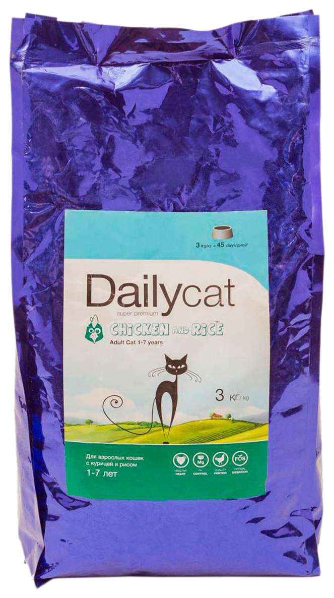 фото Сухой корм для кошек dailycat indoor, для домашних, курица и рис, 3кг