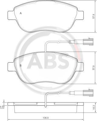 

Тормозные колодки дисковые ABS 37282