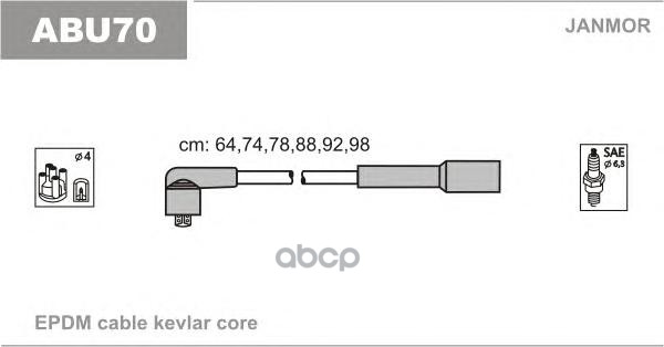 

Комплект проводов зажигания JANMOR ABU70
