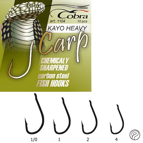 фото Рыболовные крючки cobra kayo heavy 1104nsb carp №4 №4, 10 шт.