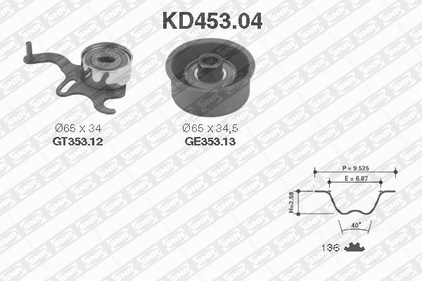 фото Комплект ремня грм snr kd453.04 ntn-snr