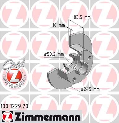 

Тормозной диск ZIMMERMANN 100.1229.20
