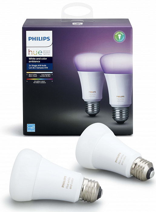 фото Умные лампы philips hue white and color ambiance e27 (734673t) 2шт