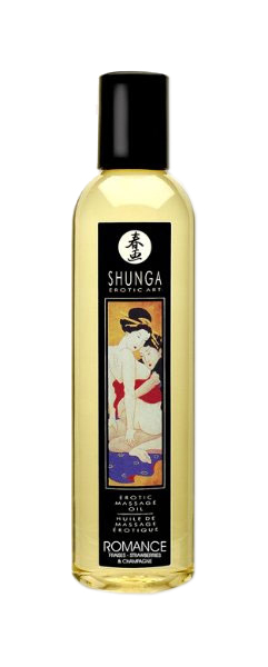 Массажное масло Shunga Romance с ароматом клубники и шампанского 250 мл