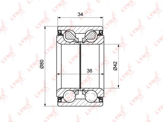 

Комплект подшипника ступицы колеса LYNXauto WB-1248