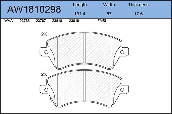 Тормозные колодки AywiParts дисковые AW1810298