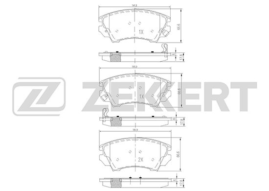 фото Комплект тормозных колодок, дисковый тормоз zekkert bs-1013