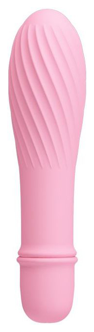 Нежно-розовый вибратор Solomon с бороздками 12,3 см