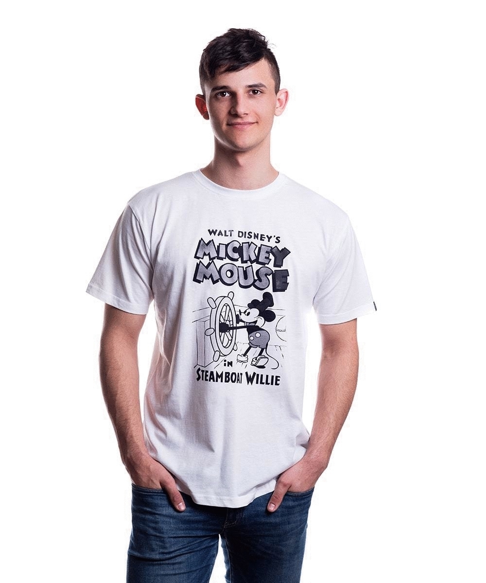 

Футболка Good Loot Disney Mickey Steamboat Willie, белый, M INT, Disney Mickey Steamboat Willie
